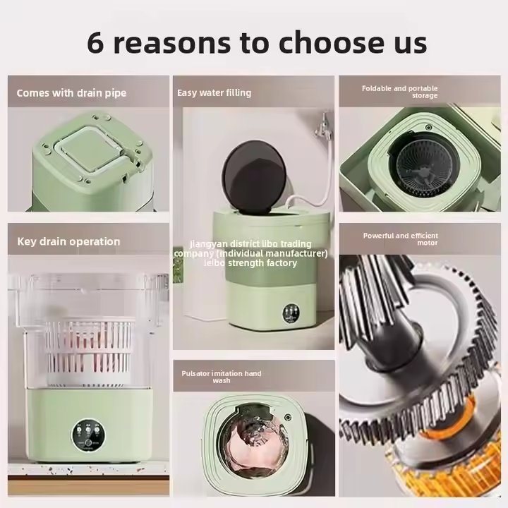 Foldable Mini Laundry Machine – Portable, Compact & Easy Washing for Travel, Dorm & Small Spaces