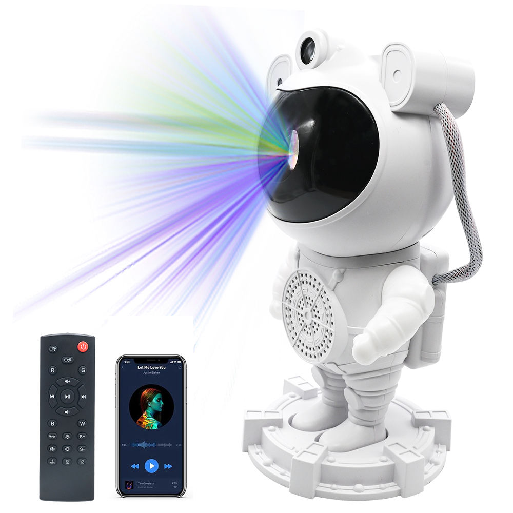 Astronaut Starry Sky Projector – Mini Spaceman LED Galaxy Night Light, Bedroom Decorative Atmosphere Lamp with Star Projection