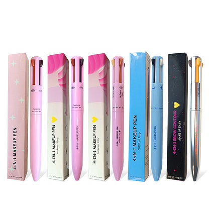 4-in-1 Eyebrow Pencil, Lip Liner, Highlighter & Eyeliner Pen – Waterproof, Long-Lasting Makeup Tool for Easy Beauty