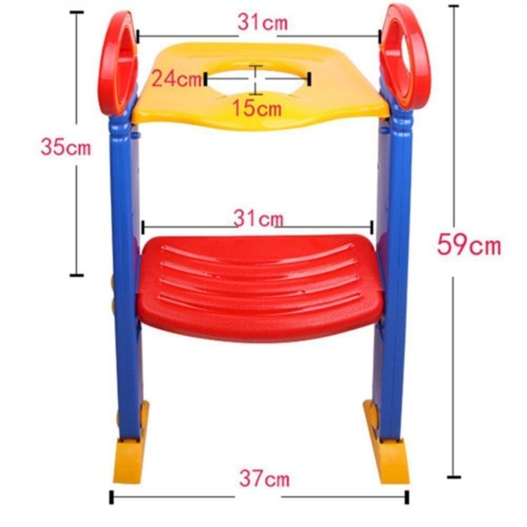 Foldable Potty Training Seat with Ladder – Toddler Toilet Seat with Steps & Gripper Handles for Safety and Stability