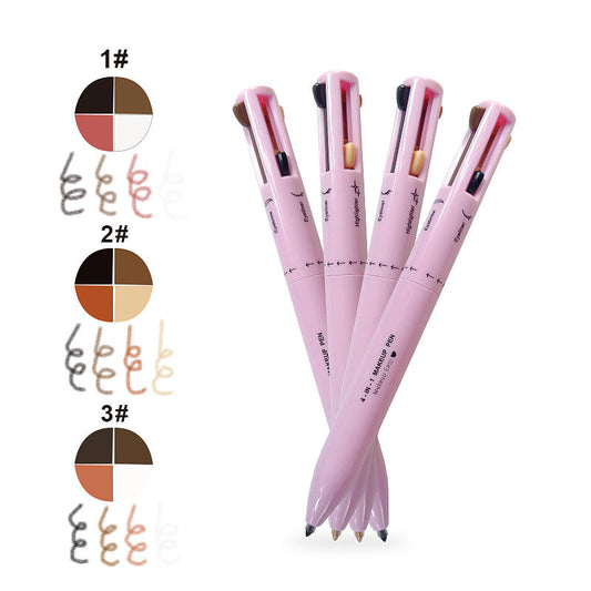 4-in-1 Eyebrow Pencil, Lip Liner, Highlighter & Eyeliner Pen – Waterproof, Long-Lasting Makeup Tool for Easy Beauty