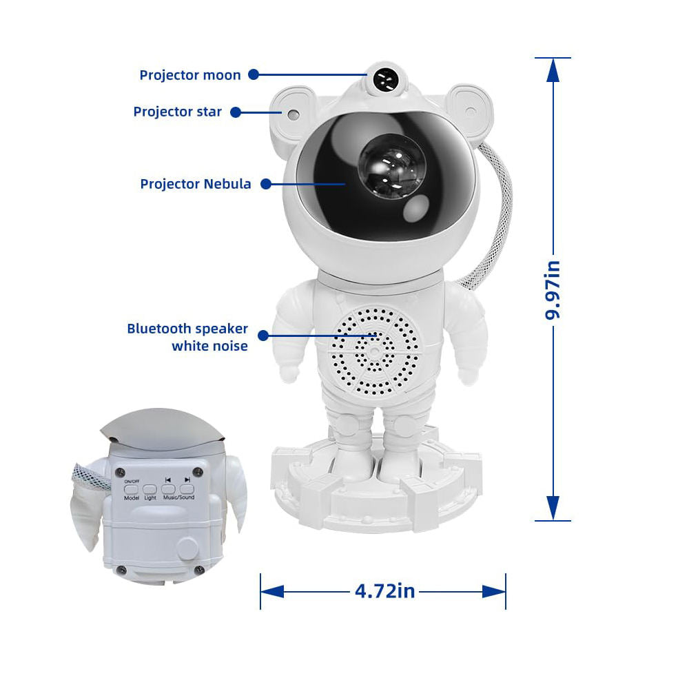 Astronaut Starry Sky Projector – Mini Spaceman LED Galaxy Night Light, Bedroom Decorative Atmosphere Lamp with Star Projection